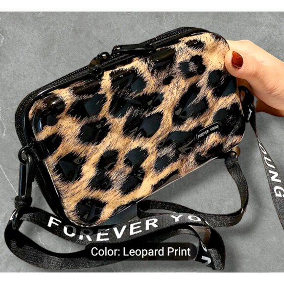 Hard PVC Square Box Crossbody Bag LEOPARD Print Purse Handbag - Picture 6 of 6